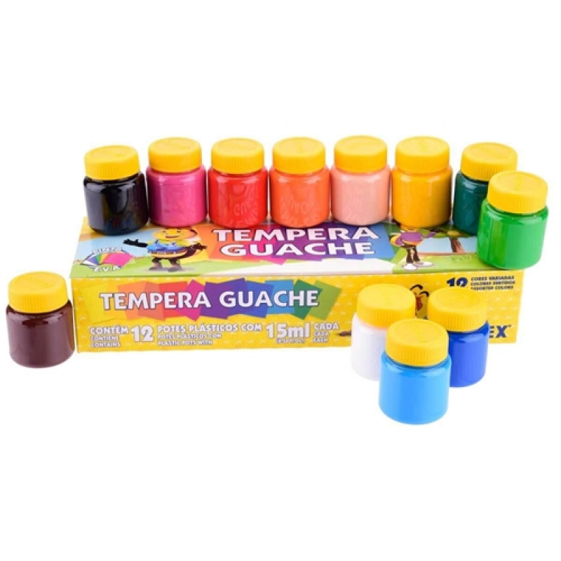 TINTA GUACHE 12 CORES 15ML (ACRILEX)